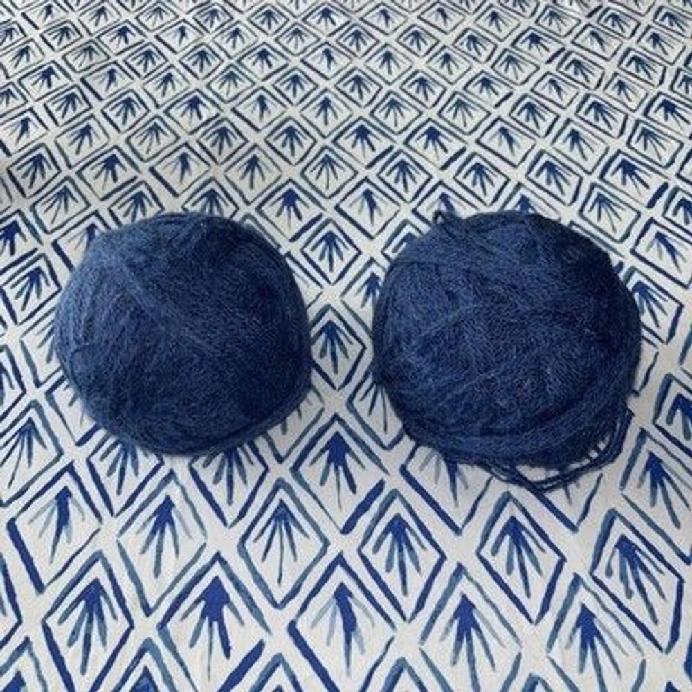 UNBRANDED Wool YARN lot of 2 Navy Blue 80 g Each 160 g Total Worsted Weight